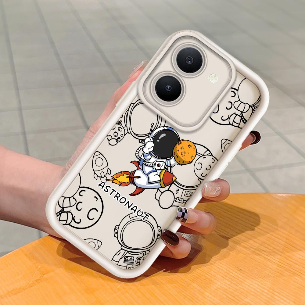 

Мягкий силиконовый квадратный чехол с рисунком лестницы для телефона, полное покрытие, противоударный защитный резиновый чехол для камеры для Vivo Vivo Y29 4G белый