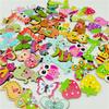 50Pcs/Bag Button Eco-friendly Cartoon Animal Pattern Wood Knitting Clothes Buttons for Home