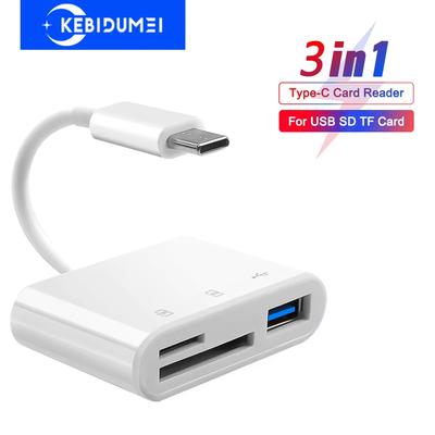Type C Card Reader SD TF Memory Card Reader USB C OTG Adapter High Speed Data Transmitter for Phone 15 Macbook Smart Cell Phone