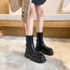 Fashion Brand Women Shoes 2024 New Round Toe Platform Women's Boots Comfortable Non-slip Slip-on Female Ankle Boots Fashion Goth Shoes