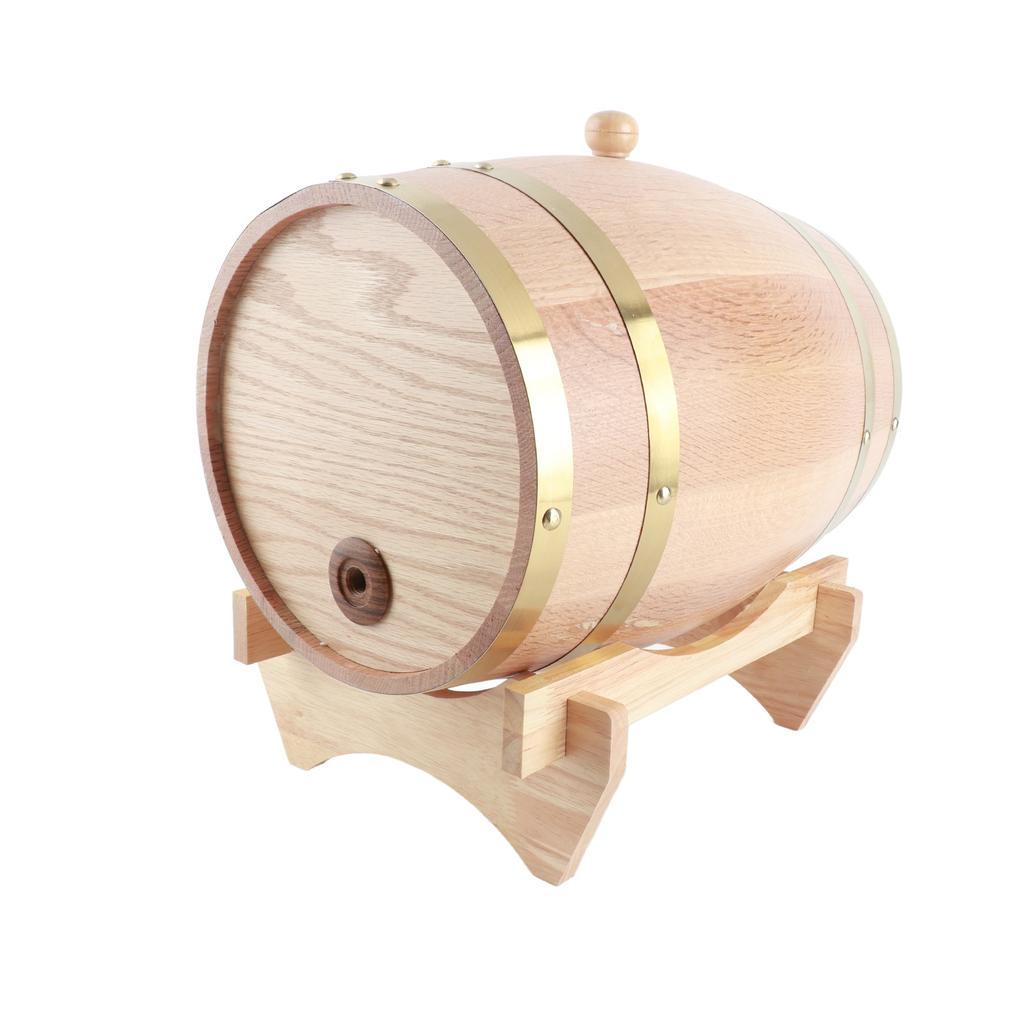 10L Vintage Dřevěný Sud na Víno Dávkovač pro Whisky Bourbon Tequilu