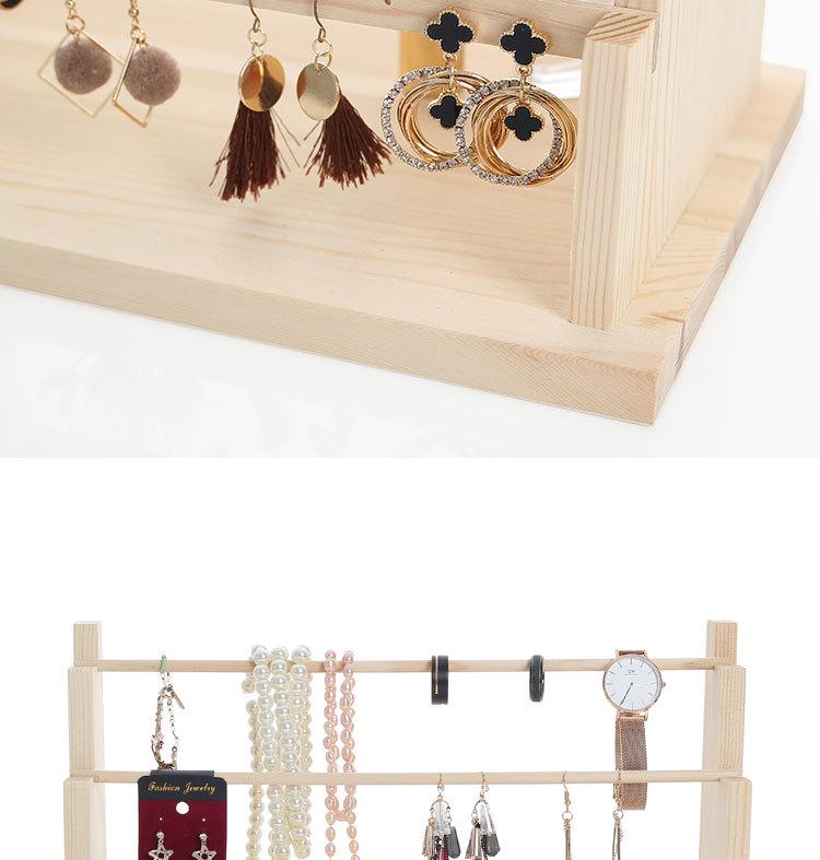 Solid Wood Jewelry Display Stand: Earring, Necklace & Bracelet Organizer.