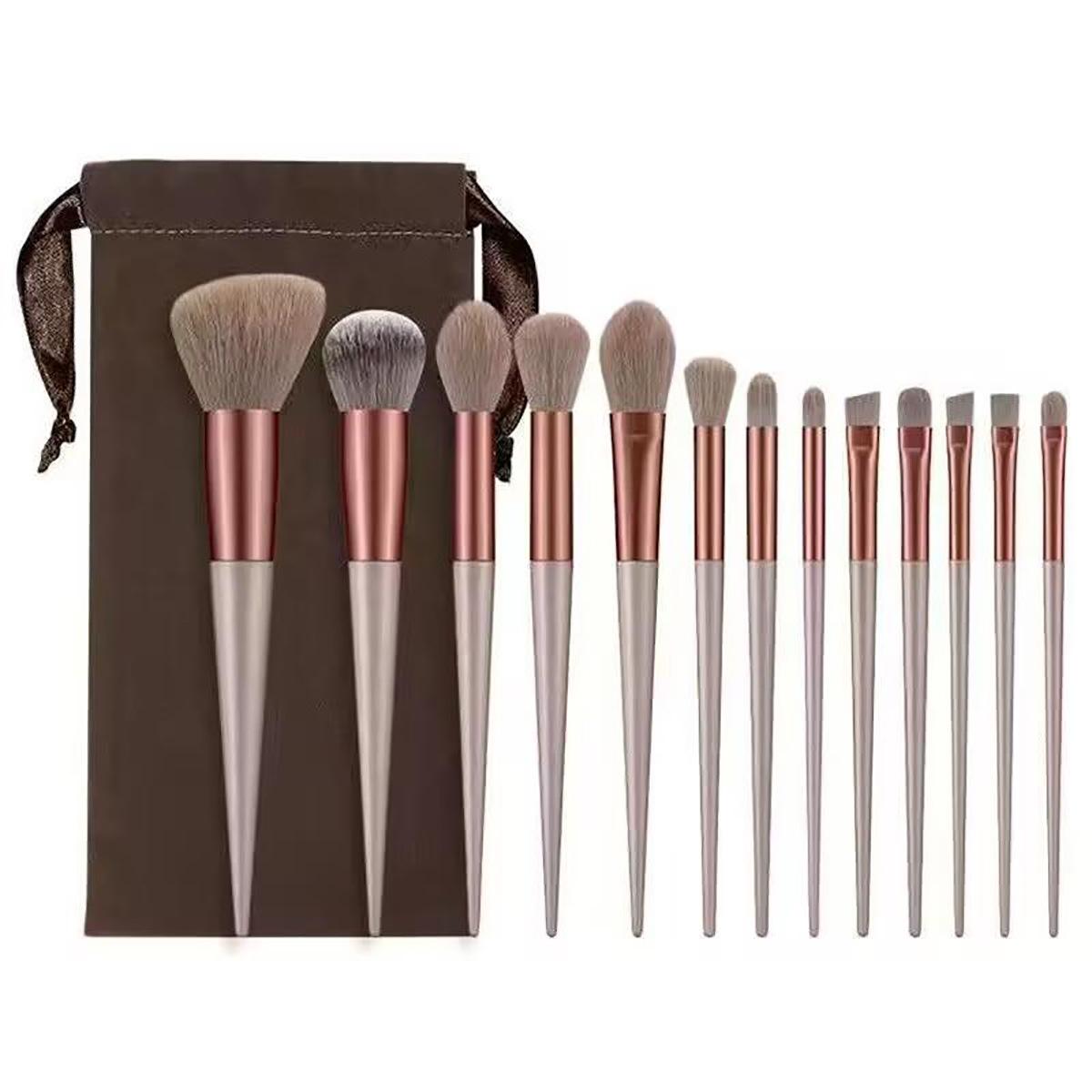 

13Pcs makeup brush set, portable makeup brush, eyesadow brush, makeup super soft powder blush brush, makeup tool коричневый