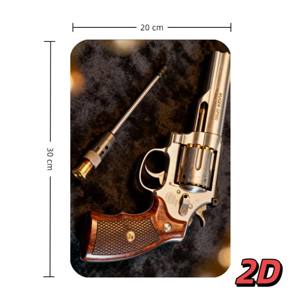 Placca Metallica Retro Smith & Wesson Revolver, Arte Murale Metallica 2D Vintage per Man Cave, Decorazione per Home Bar