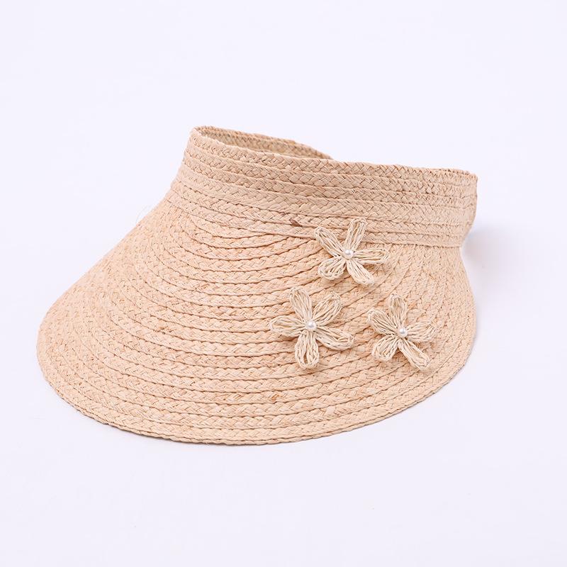 Ins raffia Internet celebrity empty top straw hat female summer outing visor seaside vacation beach hat