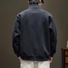 Vintage Heavyweight Stand Collar Sweatshirt For Men, New Loose Embroidered Sportswear For Autumn And Winter, Thickened Jacket