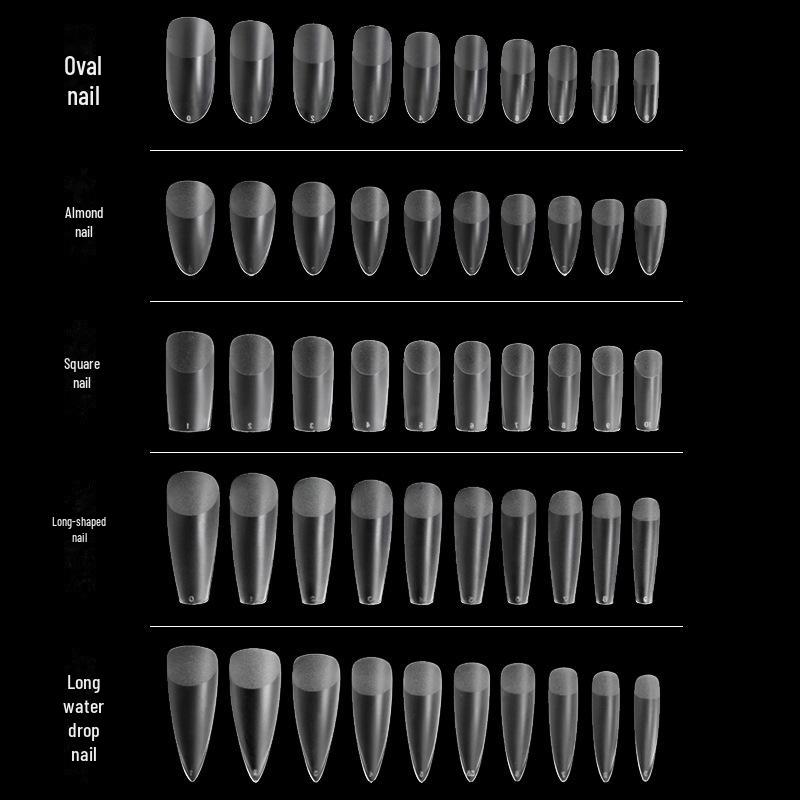 Nail Art Seamless Almond Water Drop Dual-Purpose Extensions - 240 Half-Matte Pieces