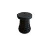 Adjustable portable folding stool, black with strap
