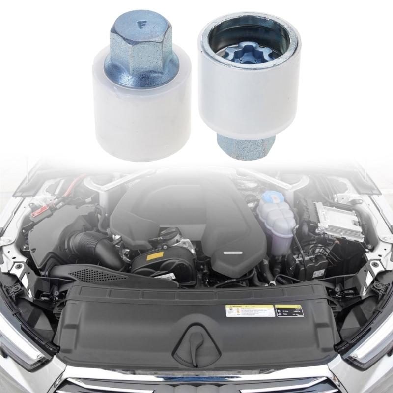 2 Piece Anti Theft Wheel Nut Socket Set 17mm Steel Construction Security Locking Tool Suitable for Vehicle Maintenance