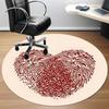 1pc Heartprint Fingerprint Office Round Area Rug,  Mat Suitable For Office, Under Office Chairs Bedroom Living Room Home Decor, Room Deco