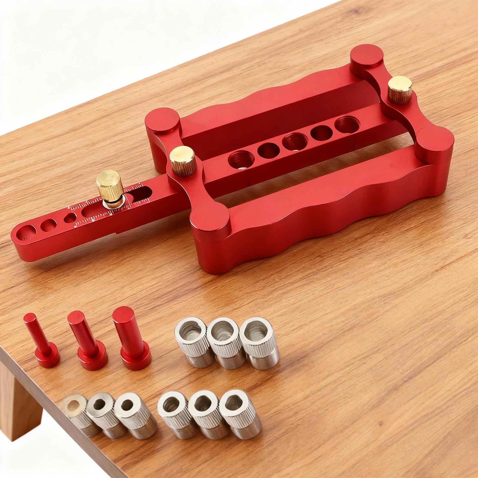 

6/8/10mm Self Centering Dowelling Jig or with 3 Drill Bits, Metric Standard Wood Drill Guide for Woodworking Hole Positioning