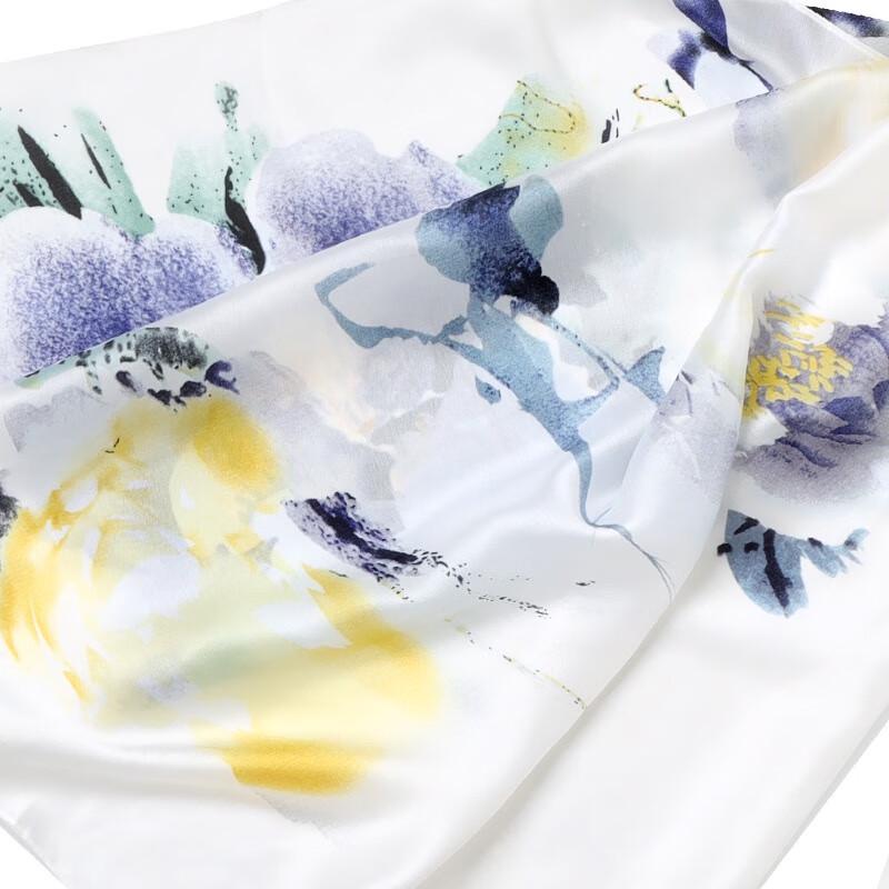 Aisiya Lan Elegant Floral Long Silk Scarf