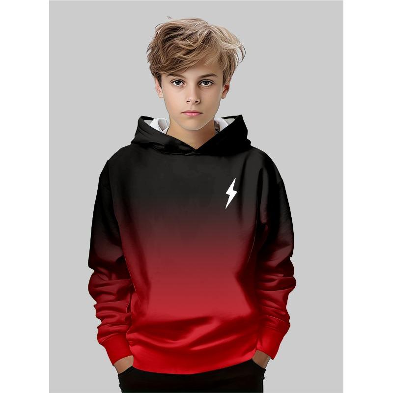 Modisches Bedrucktes Oberteil Lässiger Einfacher Pullover Lockere Hoodies Sweatshirts Jungen