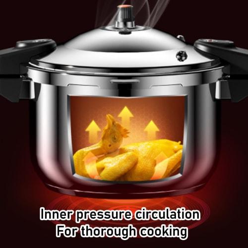 Stainless Steel Pressure Cooker, 10L/12L/16L, Stovetop Pressure Canner with Easy-Lock Lid, Fast Cooking Canner Pot, Compatible with Gas, Induction, an