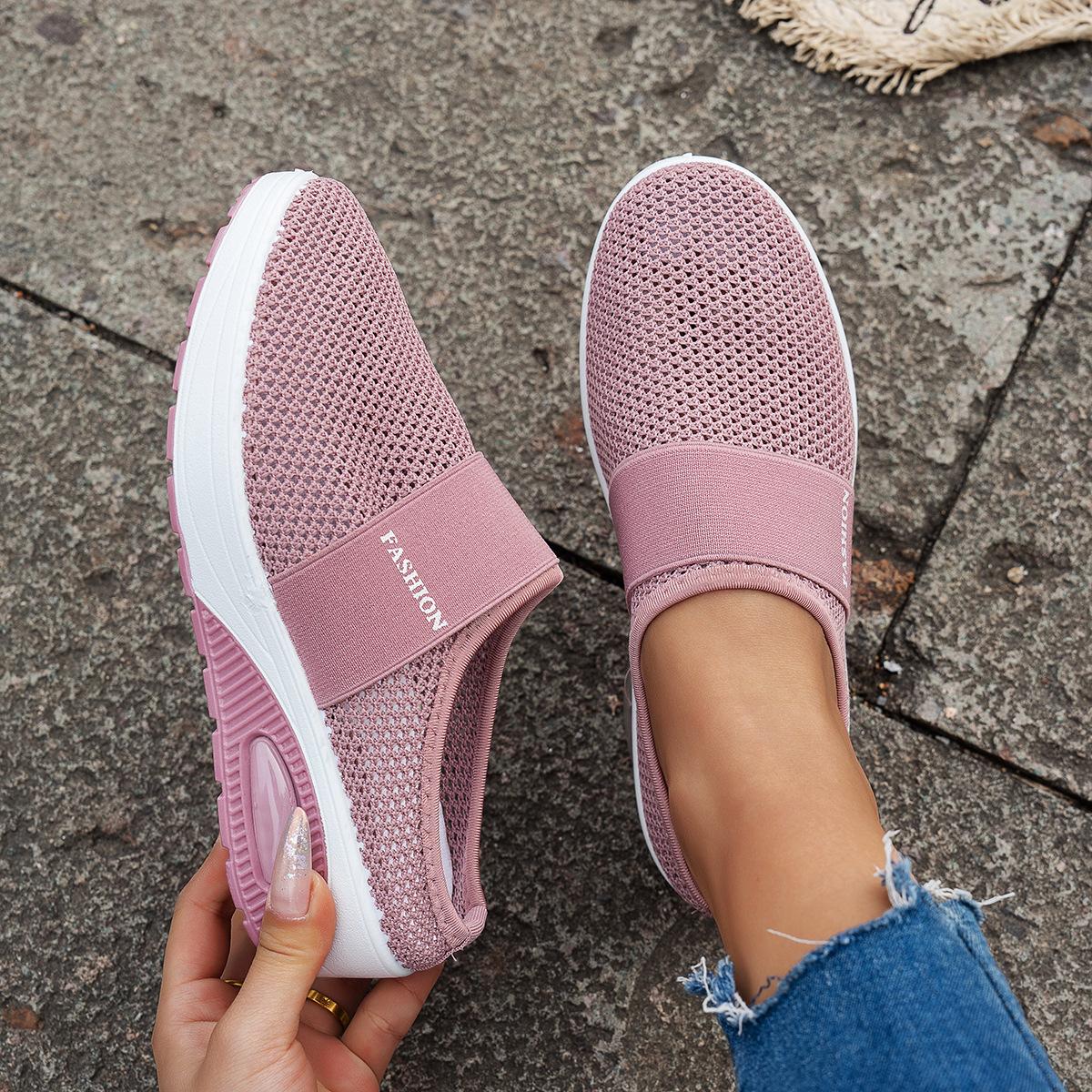 

Жіночі ходячі м які slip-on ортопедичні діабетичні жіночі платформені мюлі сітчасті легкі шльопанці на танкетці жіночі кросівки 42 рожевий