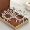 Luxury Alloy Masquerade Mask Shiny Crystal Face Accessories Rhinestone Mask Rhinestone Decoration Eye Mask Cosplay Party
