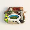 Brazílie Rio de Janeiro 3D stereoskopické turistické suvenýry Pryskyřičná malba dekorace domova dominantní budovy magnetky na lednici