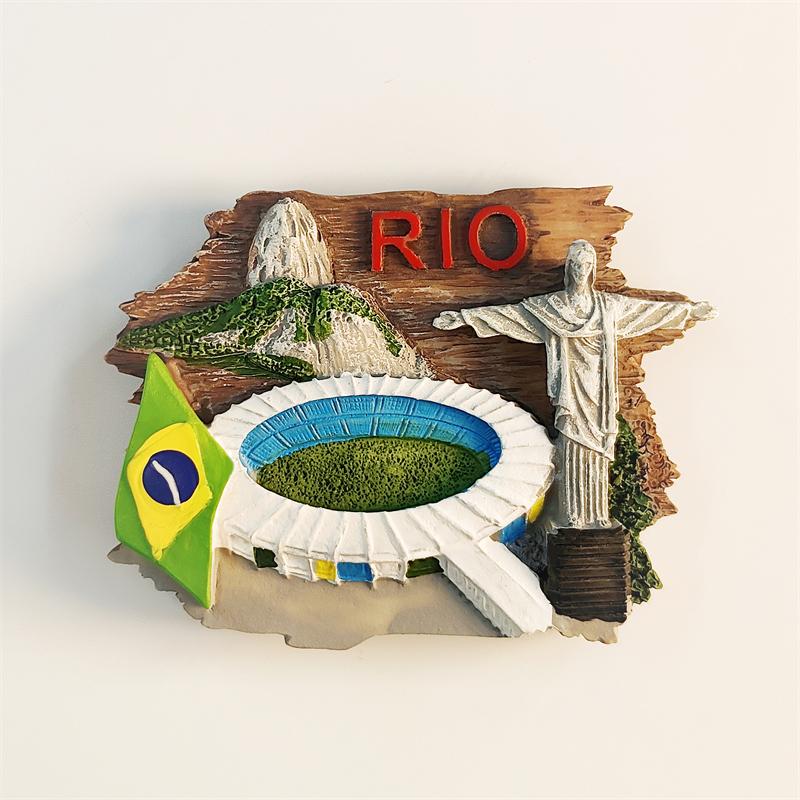 

Бразилія Ріо-де-Жанейро 3D Стереоскопічні Туристичні сувеніри Смоляний живопис декор дім визначні будівлі магніти на холодильник