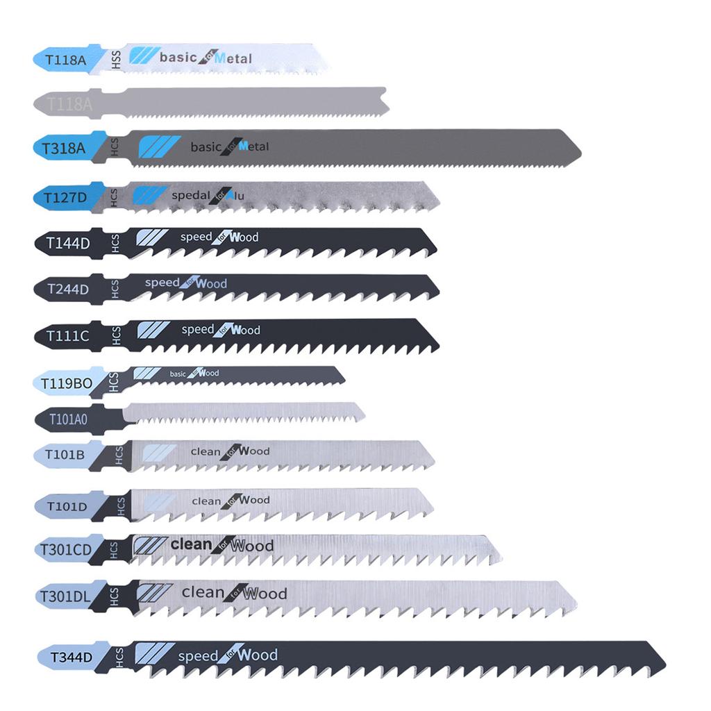 48 Pcs Jig Saw Blade Set Multi Size Saw Blades with EVA Cloth Bag for Wood Metal Aluminum Cutting