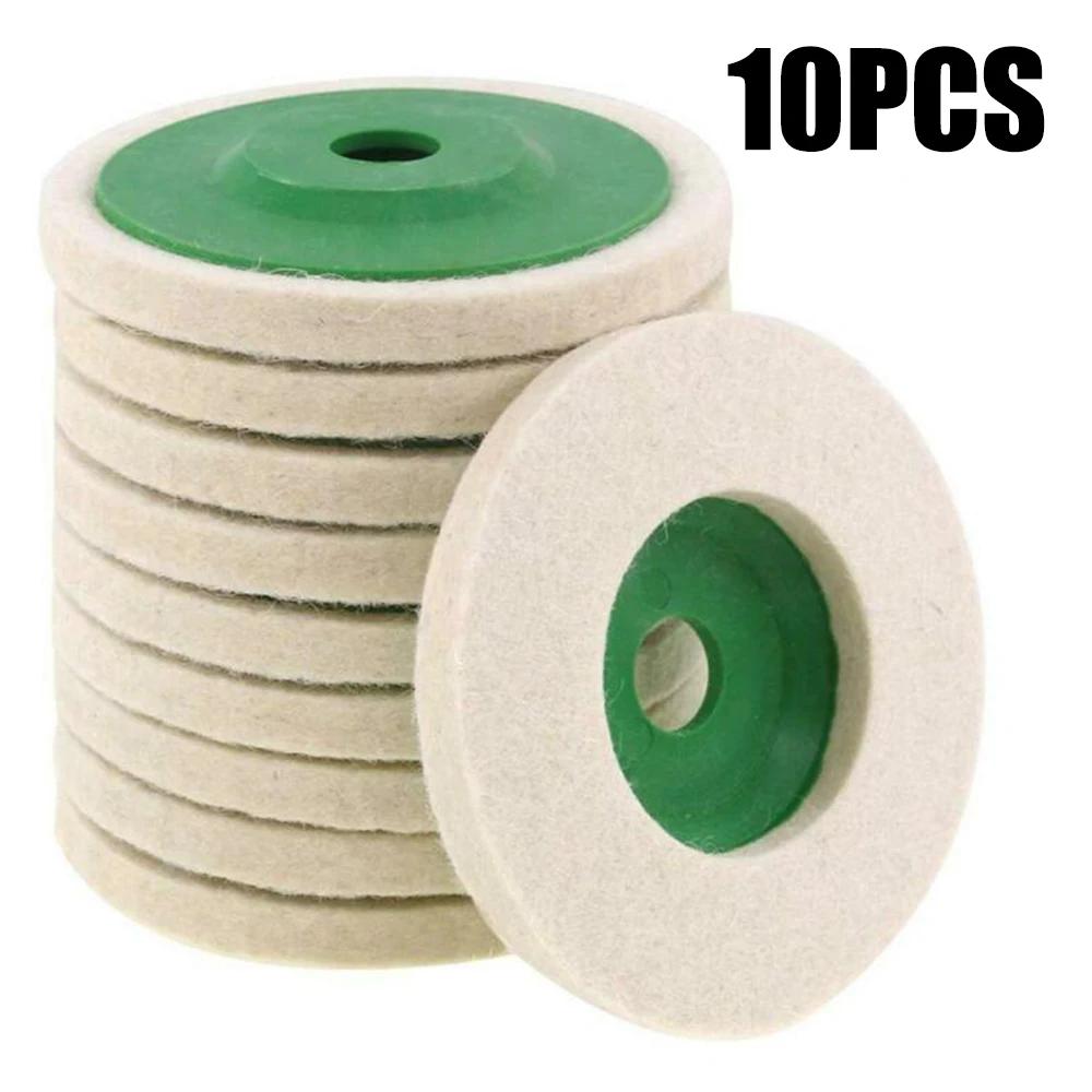 

10 pcs Wool Polishing Wheel Buffing Pads Angle Grinder Wheel Felt Polishing Pad Disc Angle Grinder Accessories for Car Maintain 10 Pcs