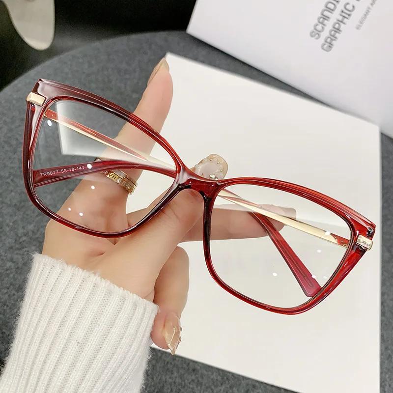 Vintage Cat Eye Glasses Women Anti Blue Light Transparent Eyewear Designer Optical Frame Clear Eyeglasses