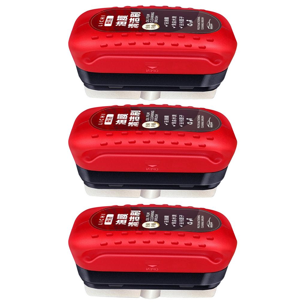 3 Stück Verbesserte Auto Glas Ölfilm Entferner Bürste Tragbar Anti-Regen Beschlag Reinigung Glasbürste Autofenster Polieren Autopflege