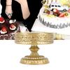 Dessert Stand Golden Cake Holder Lace Design Easy Assembly Round Treat Display for Party