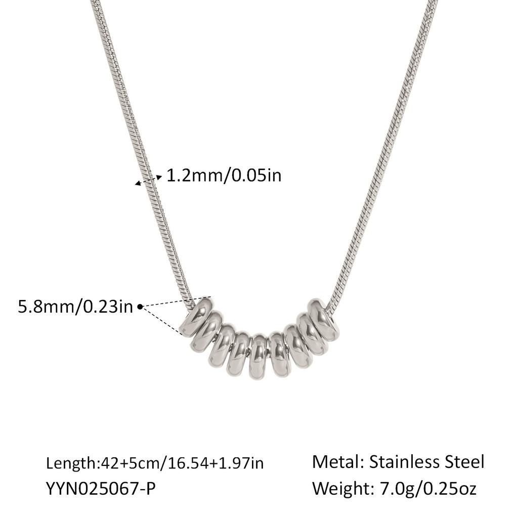 Trendy New Arrival 18K Gold Plated Stainless Steel Slideable Ball Necklace Link Chain Pendant Collarbone Necklace for Women