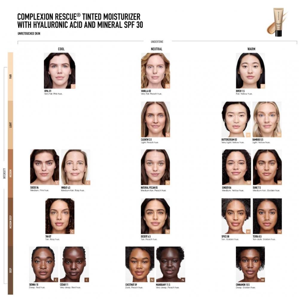 Bareminerals Complexion Rescue Tinted Moisturizer 1.18 Oz   35 Ml Tan Amber 07