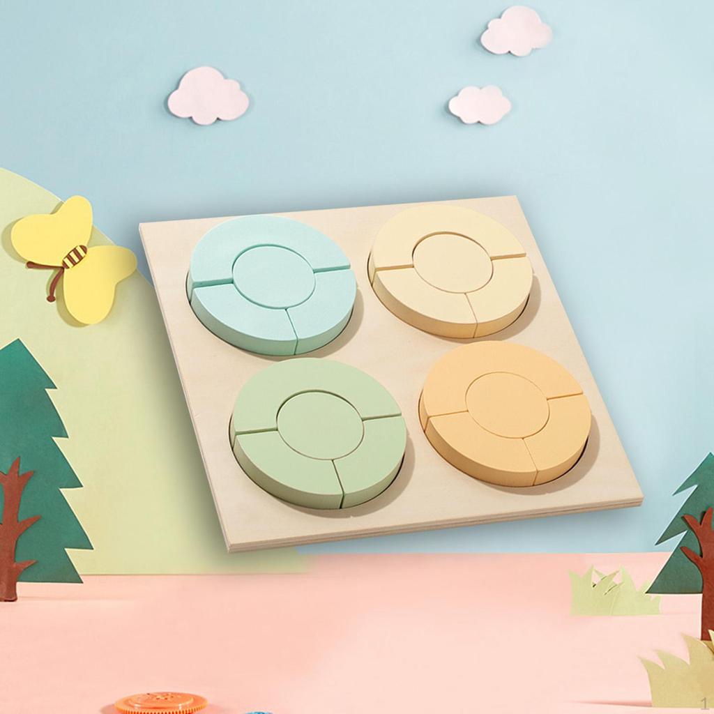 Shape Puzzle Wooden Geometric Toddler Preschool Learning Materials Toy for