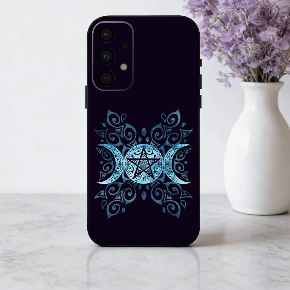 O-Occult W-Witchcraft M-Moon G-Gothic Witch Phone Case For Samsung Galaxy A73,A72,A71,A70,A53,A52,A51,Soft Silicone Black Cover