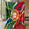 Portugal Football Printed Flannel Blanket Skin Friendly Warm Decorative Throw for Indoor Couch Bed Daily Use