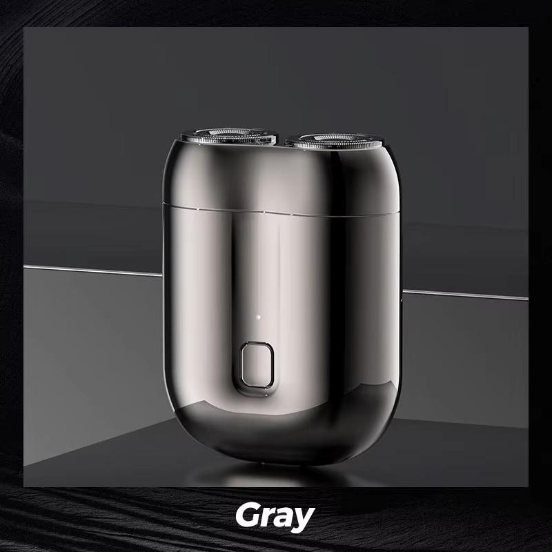 2026 New Upgraded Mini Double Head Electric Shave Magnetic Suction Men s USB Rechargeable Portable Waterproof Shaver серый