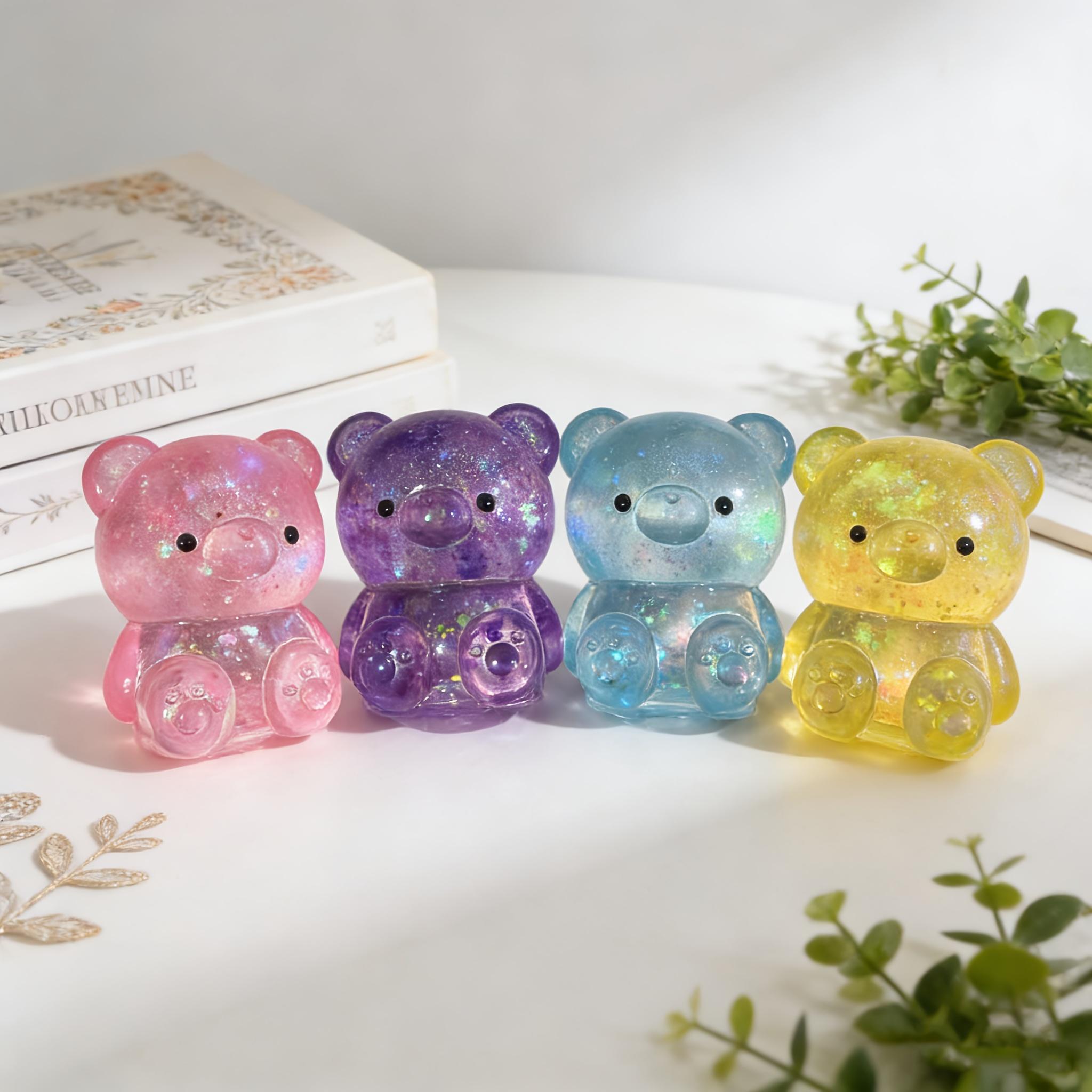 

Cute Iridescent Bear Squishy Toy, Slow Rebound High Elasticity, Stretchable Desk Fidget for Office, Birthday Gift світло-сірого кольору