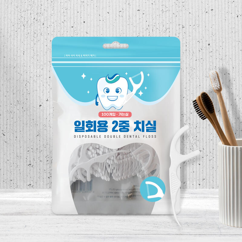Disposable Double Floss Toothpick Dental Care (100P)