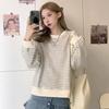 Women Autumn Fashion Long Sleeve Round Collar Striped Printed Sweatshirt T Shirt Top Clothing