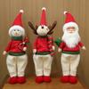 Christmas Santa Doll Decor With Fabric Material For Holiday Window Display