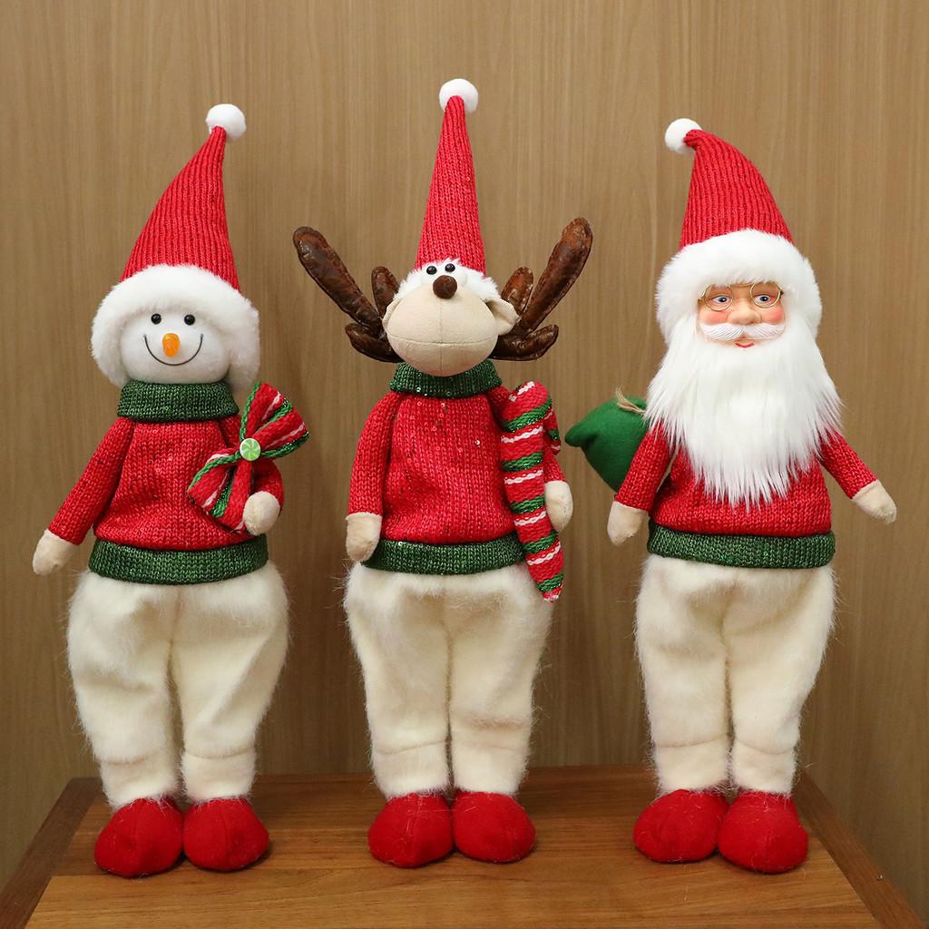 Christmas Santa Doll Decor With Fabric Material For Holiday Window Display