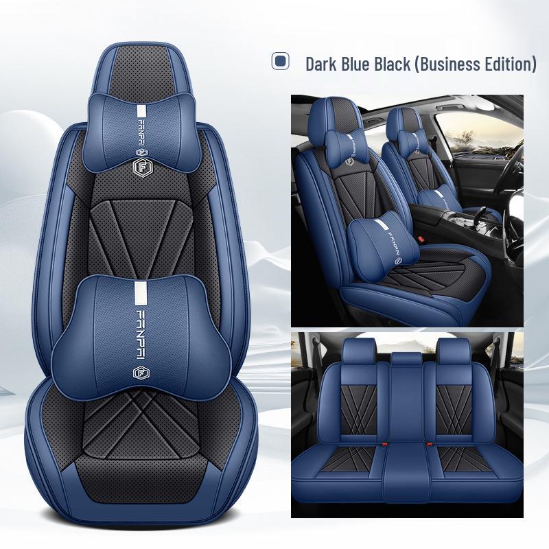 Premium Nappa Leather Car Seat Cushion, Stain-Resistant, Breathable, Full Coverage for All Seasons