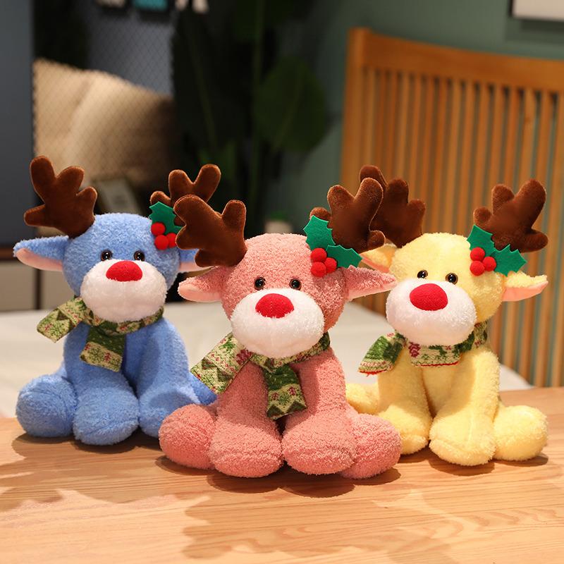 Cute Plush Christmas Scarf Teddy Bear Doll Christmas Gift Plush Christmas Deer Toy Spot