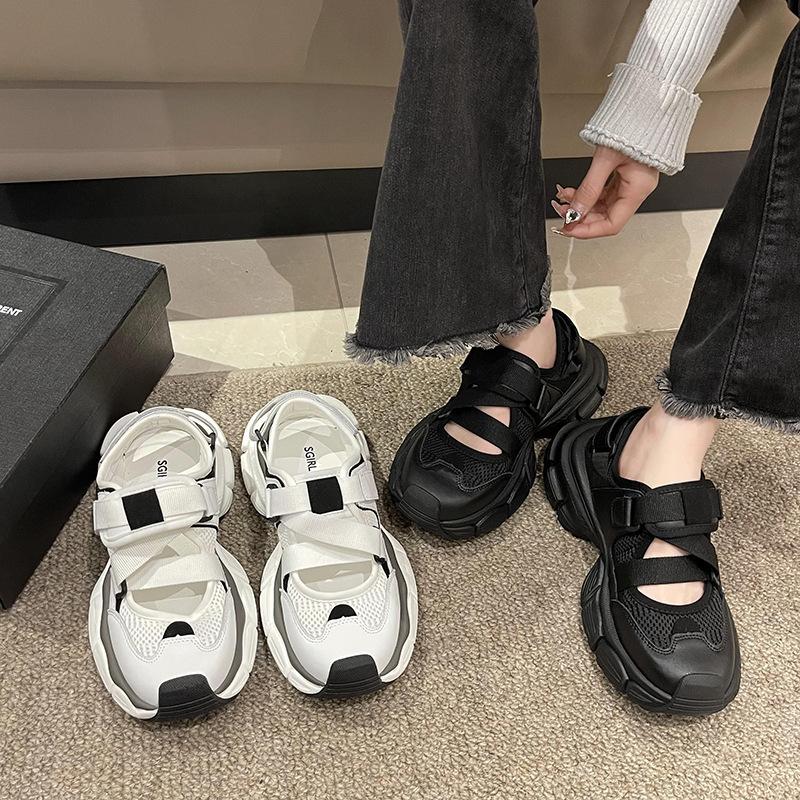 Fashion Women Summer Thick Bottom Casual Sandals Girls Student Outdoor Vintage Non-Slip Slides Jogging Sneaker Fashion Tennis Mesh Shoes