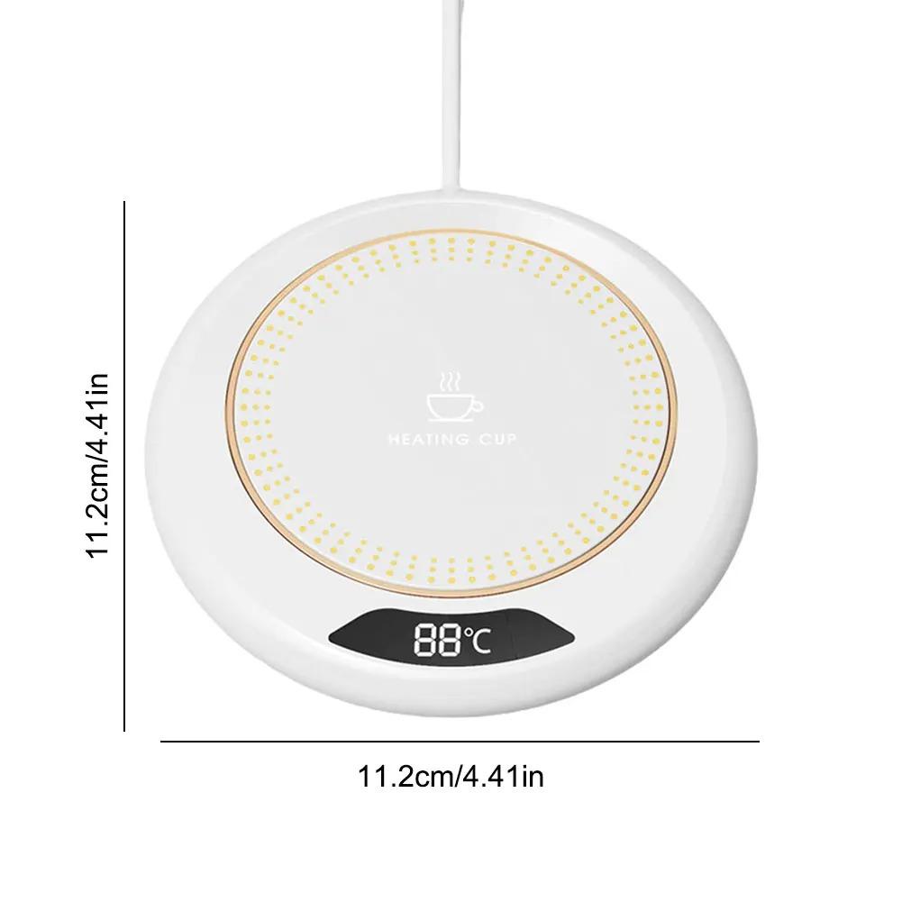 Podgrzewacz do kubków z sterowaniem dotykowym, 3-stopniową regulacją temperatury i wyświetlaczem