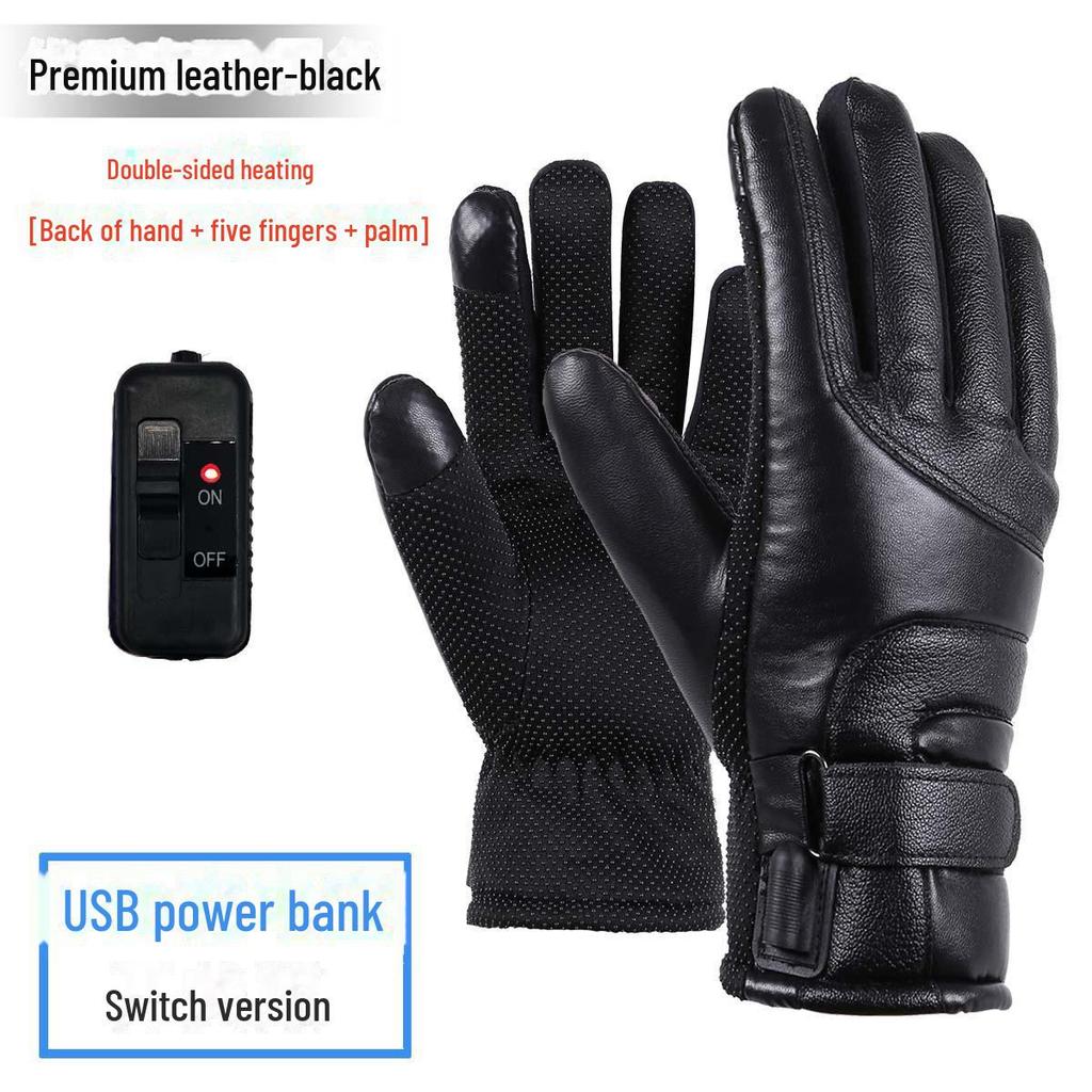 Kangre USB Heated Motorcycle Gloves - Electric Car Charging Winter Gloves for Men & Women