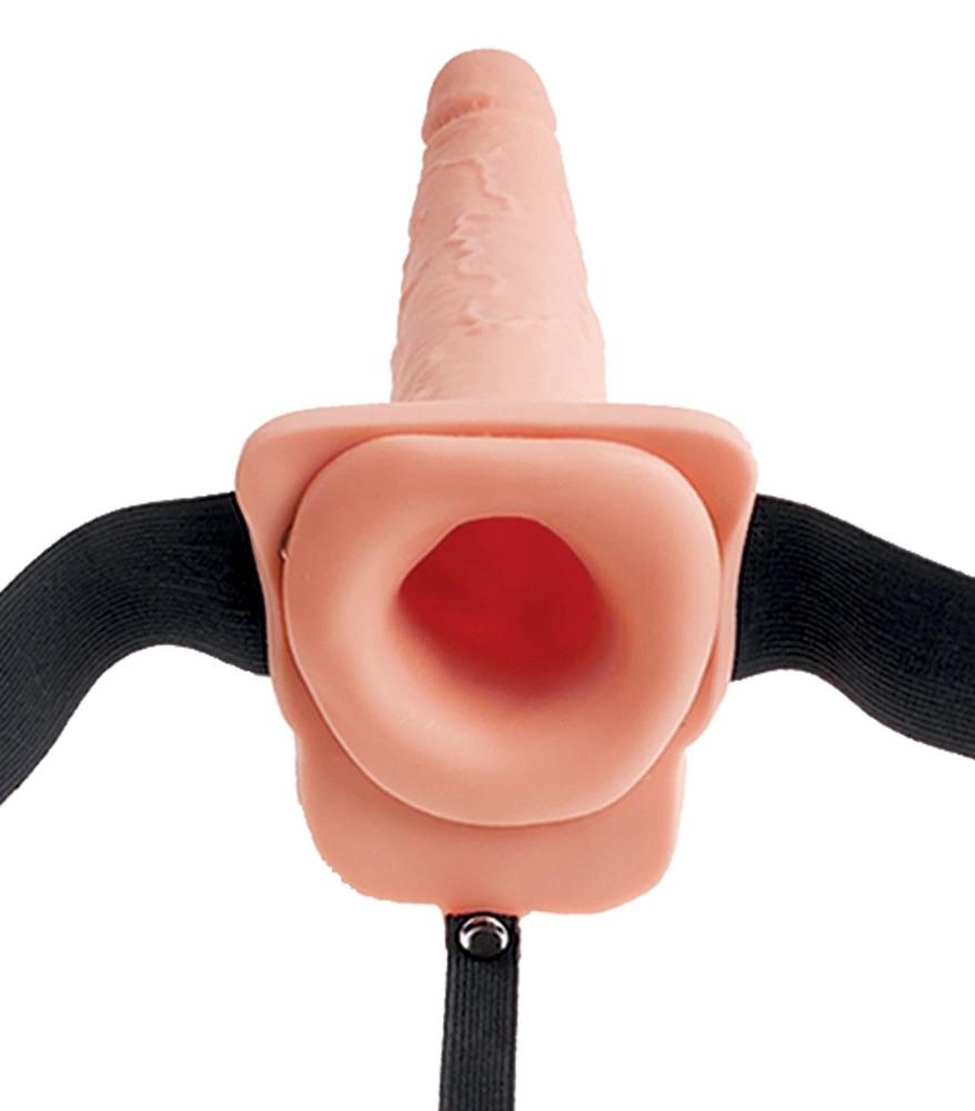 Fetish Fantasy Series - Strap-On with Hollow Natural Dildo and Squirt 25.4cm