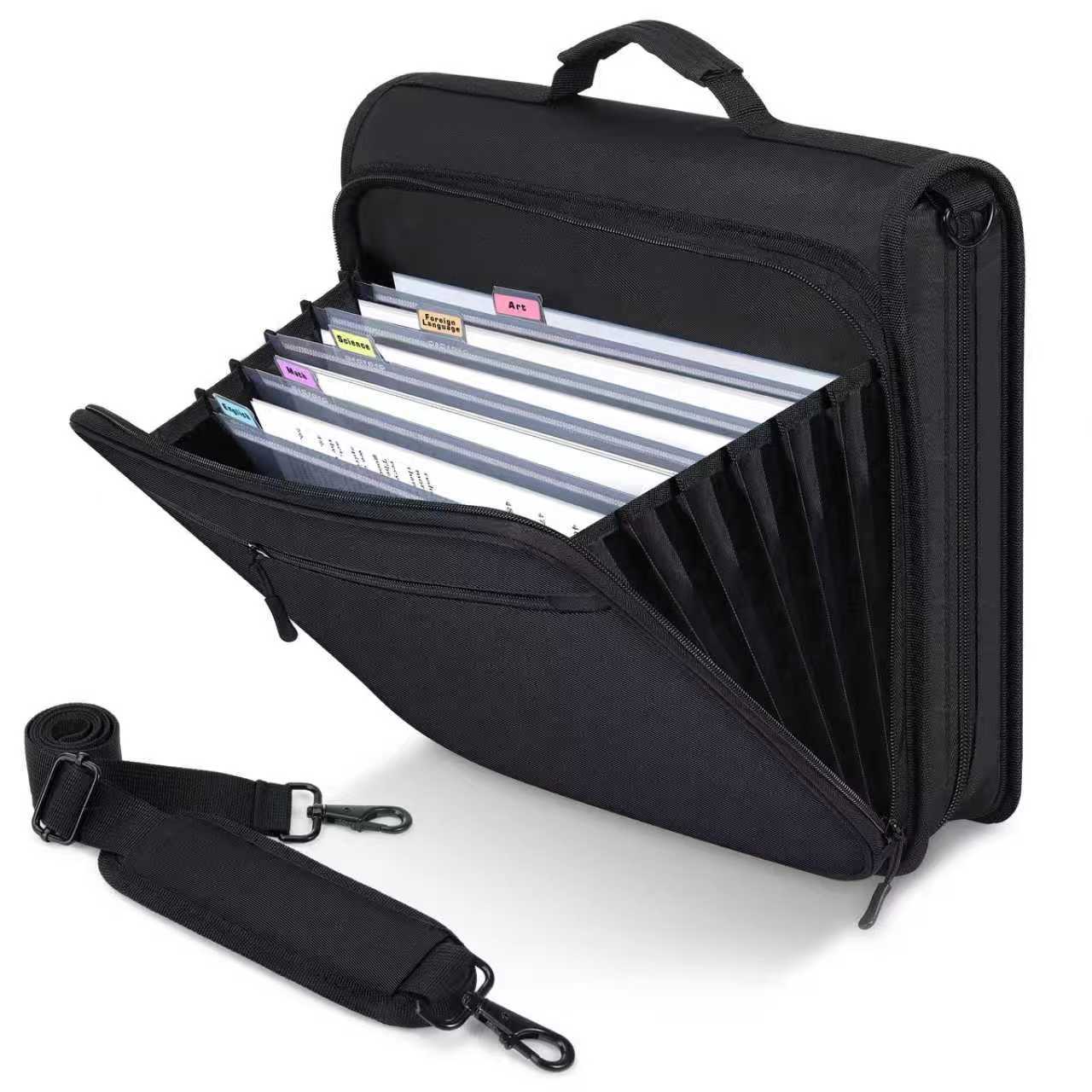 A4 Zipper File Bag 5 Pocket Document Bag Oxford Accordion File Pouch Transparent Inner Page Document Organizer светло-зеленый