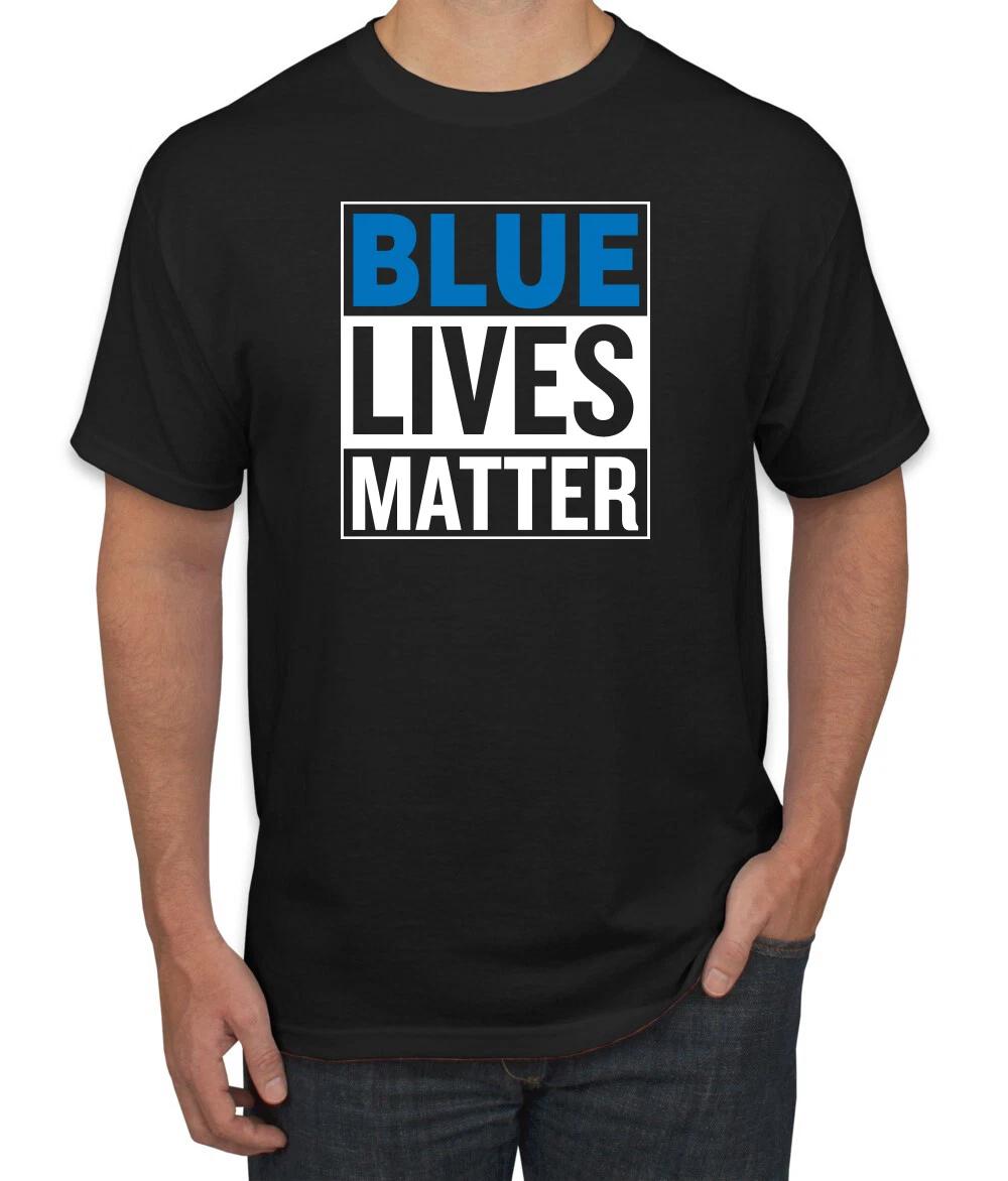 Blue Lives Matter Support Cops Police Men T- Shirt L
