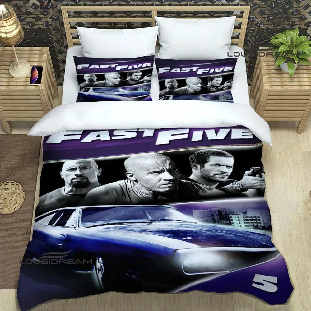 Set da letto stampato Fast & Furious set di biancheria da letto squisito set copripiumino copriletto set da letto lusso regalo di compleanno