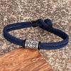 Mehrfarbiges geflochtenes Seil Partnerarmband Edelstahl Retro Schneeflocken Eimerperlen Personalisierte handgeknüpfte Schmuckaccessoires