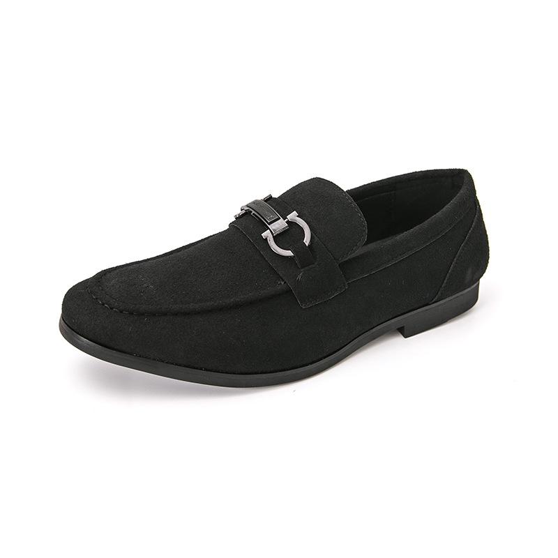 Anti-velvet leather Doudou shoes 2026 spring and autumn men pedal lazy leisure flow
