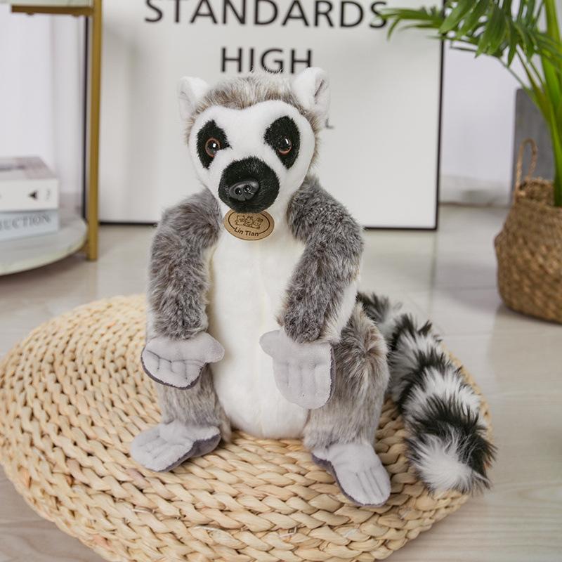 Simulation Forest Animal Big Eyes Lemur Doll Plush Toy Little Monkey Long Tail Lemur Doll Ragdoll
